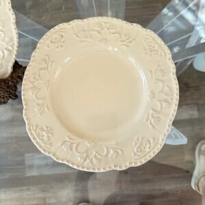 Salad Plates Better Homes and Gardens Medallion Wreath Cream Mist Set of 2